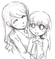Sketch of Ib and her mother.