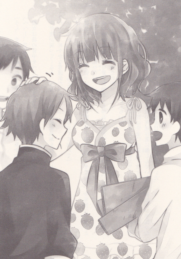 Illustration of Hanako Yamada smiling and patting a boy's head.